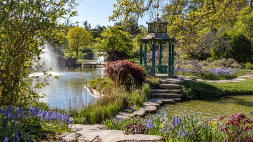 The Pagoda in the Water Garden in spring.